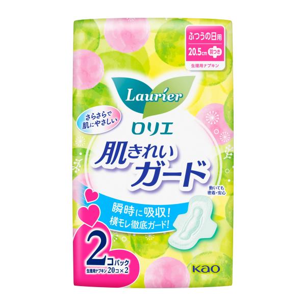 花王 ロリエ 肌きれいガード 昼用 羽つき ２０個入り×２個パック×1個1注文16個(1ケース)まで