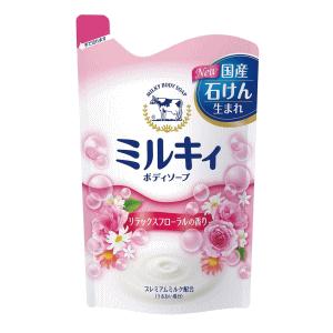 牛乳石鹸共進社 ミルキィボディソープ リラックスフローラルの香り 詰替用 400ml｜kirindo