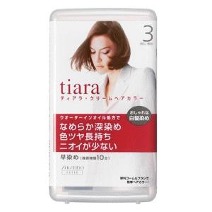 ポイント15倍 資生堂 ティアラ クリームヘアカラー 3：明るい栗色 ヘアカラー・オキサイド各40g 【医薬部外品】