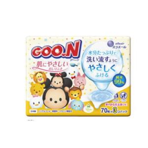 大王製紙 グーン（GOON） 肌にやさしいおしりふき 70枚×3個パック