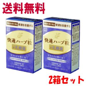 送料無料【2箱セット】ナチュラルウェーブ 楽美健快 快適ハーブ粒 ＋乳酸菌 120粒 【機能性表示食...