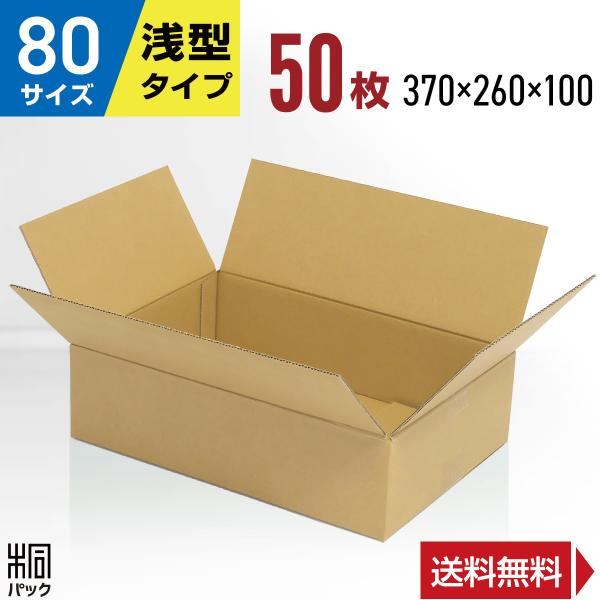 段ボール 洋服 衣類 ダンボール箱 80サイズ 浅型  国産 50枚 薄型 アパレル 宅配 通販 ゆ...
