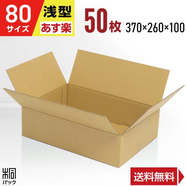 段ボール 洋服 衣類 ダンボール箱 80サイズ 浅型  国産 50枚 薄型 アパレル 宅配 通販 ゆ...
