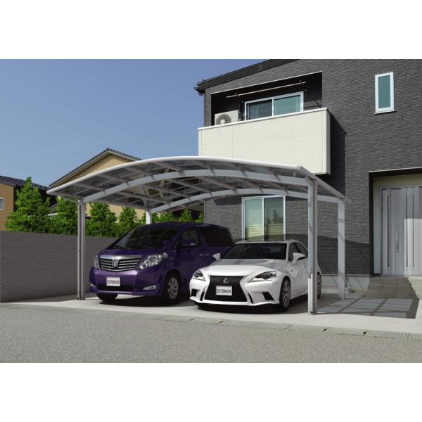 【商品のみ】 三協アルミ カムフィエースワイド 2台用 基本タイプ 5754 H23 屋根材：ポリカ...