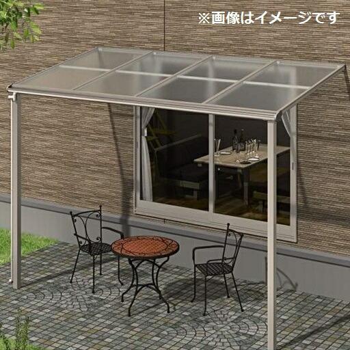 キロスタイルテラス F型屋根 1階用 4間（2.間＋2間） ×4尺ロング柱 熱線遮断ポリカ 積雪20...