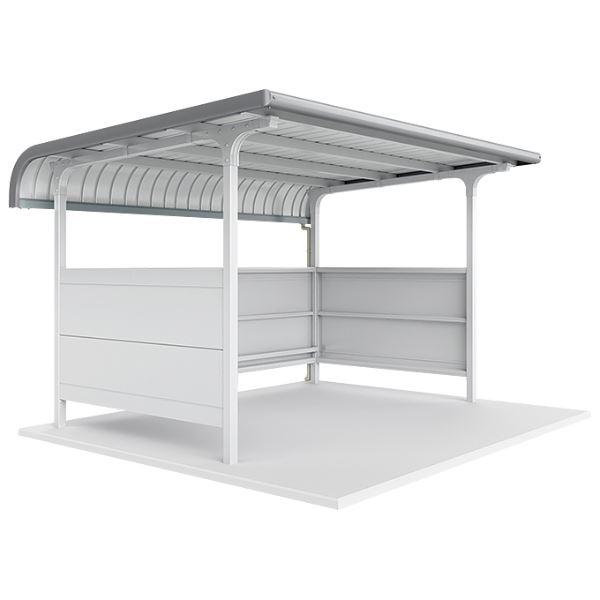 配送は東海・関東地方限定 イナバ物置 自転車置場 BMタイプ 両支持柱 R屋根 腰パネル付 一般型 ...