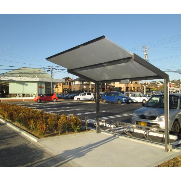 カツデン サイクルポート K型 車輪止め付き 埋め込み仕様『自転車4台収納』