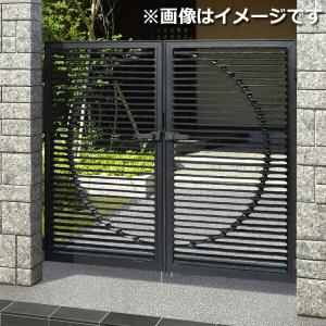 三協アルミ 門扉 ダイリン 両開きセット 門柱タイプ 0814 マリーグレー（GM）