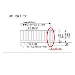 三協アルミ 形材フェンス マイエリア2 間仕切柱タイプ 主柱 H800用