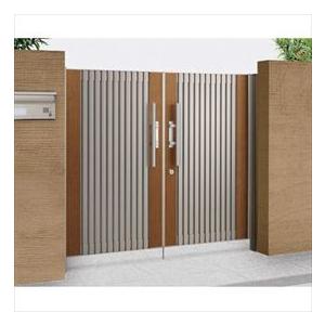 【法人様限定商品 個人宅・現場配送不可】四国化成 アルディ門扉1型 柱仕様 0816 両開き マロン...