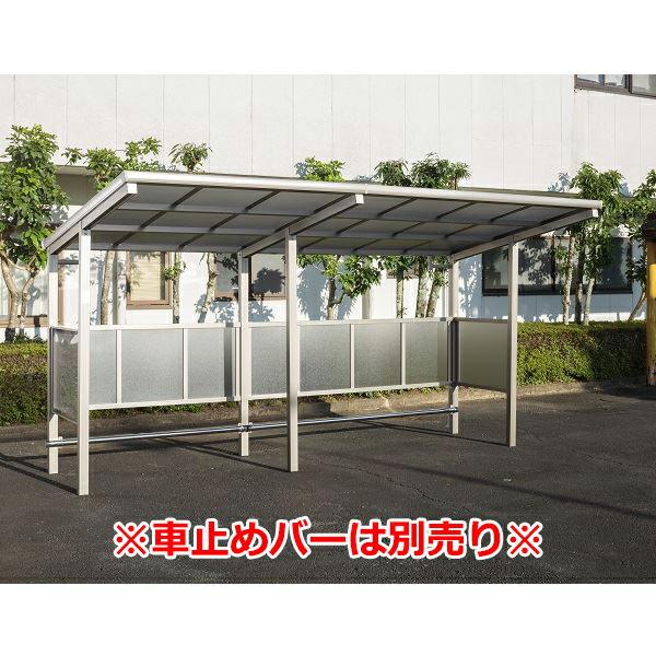 サイクルポート 大仙(ダイセン) 自転車置場F(フラット) 積雪20cm仕様 間口42 側面/背面パ...