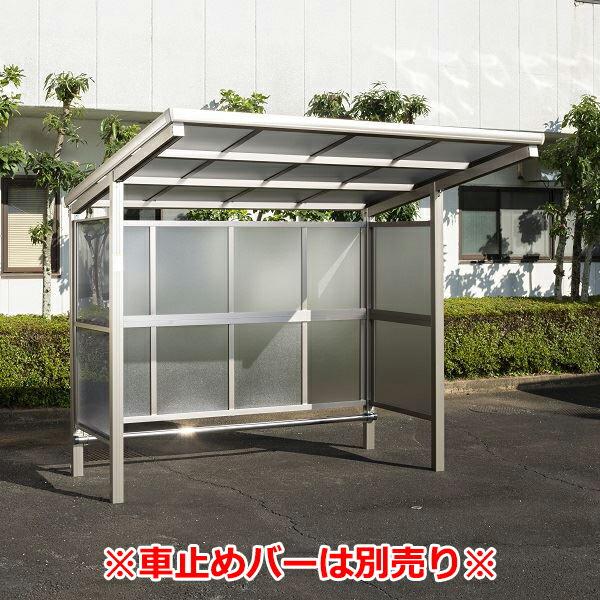 サイクルポート 大仙(ダイセン) 自転車置場F(フラット) 積雪20cm仕様 間口24 側面/背面パ...