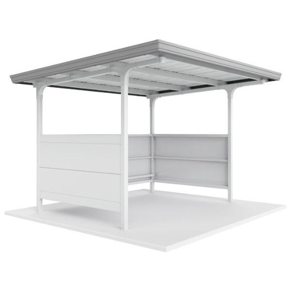 配送は東海・関東地方限定 イナバ物置 自転車置場 BFXタイプ 両支持柱 直線屋根 腰パネル付 一般...