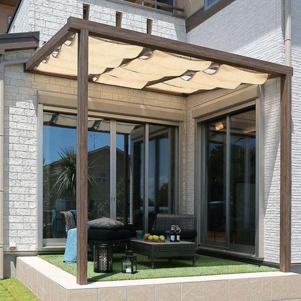 タカショー ポーチテラス シンプルスタイル 独立（壁寄せ）タイプ 2間×8尺 クリア