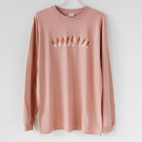 みょうがロングTシャツ　ダスティピンク