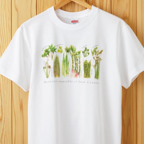 山菜図鑑Tシャツ　ホワイト