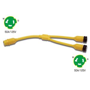 陸電ケーブル アダプター 15A 125V ⇒ 30A LED付 コンセント 船 充電