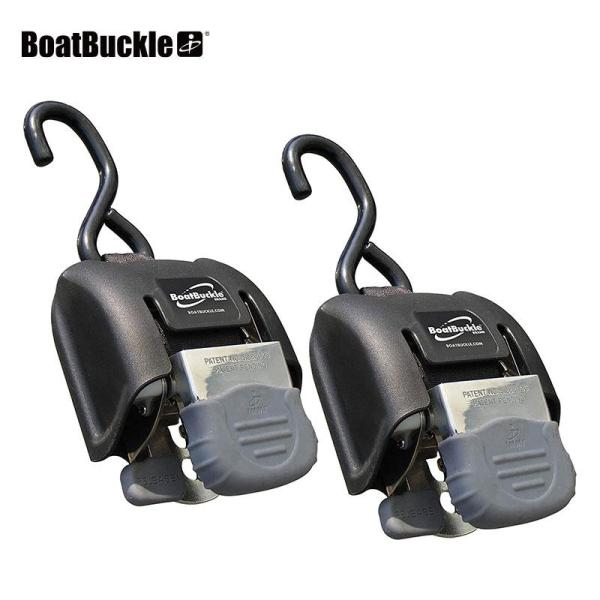 トランサムタイダウンベルト 自動巻き ステンレス製 2本セット BoatBuckle ボートバックル...