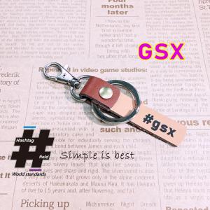 #GSX 本革ハンドメイド ハッシュタグチャームキーホルダー スズキ / Hashtag field製｜kiseki-shop