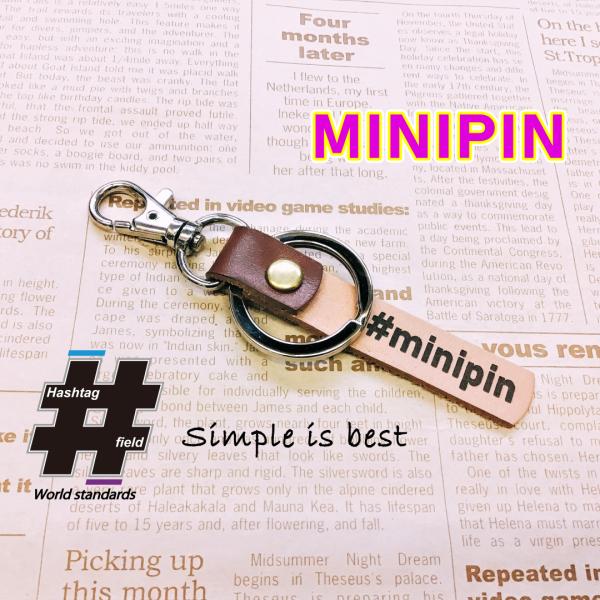 #MINIPIN 本革ハンドメイド ハッシュタグチャームキーホルダー ミニピン ミニチュア ピンシャ...