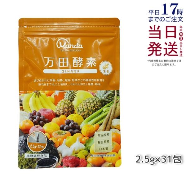 万田酵素 ペーストタイプ GINGER ジンジャー 分包 77.5g 2.5g×31包 ミネラル 国...