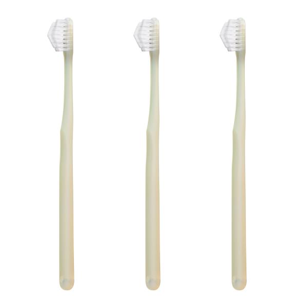 【公式】奇跡の歯ブラシ やわらかめ マットベージュ 3本セット 日本製 なぞるだけで汚れが落ちる 隙...