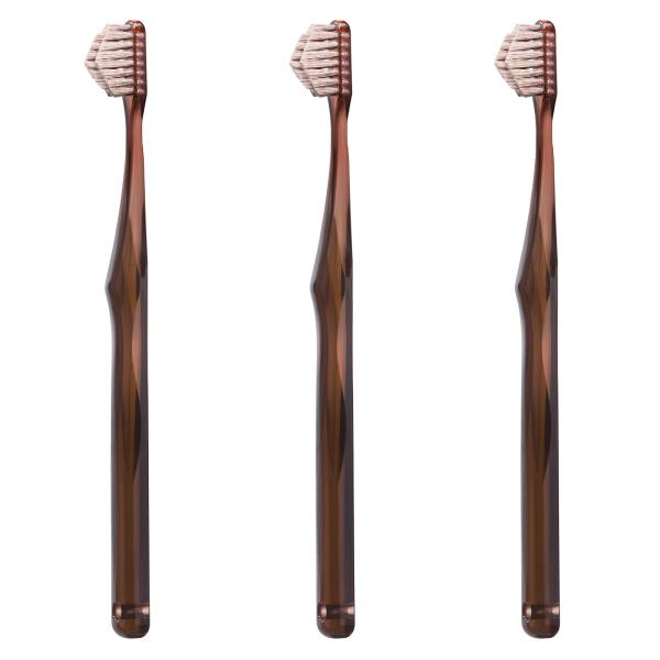 【公式】奇跡の歯ブラシ スパイラル クリアブラウン 3本セット 日本製 なぞるだけで汚れが落ちる 隙...