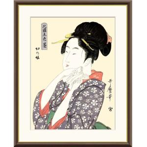 額絵 喜多川歌麿 切の娘 f8・f6・f4サイズ 浮世絵シリーズ gk-a5-j5g009（p121） J5-G009 （代引き不可）｜kisetu-yuuki