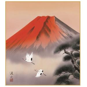 色紙絵 赤富士飛翔 [K13-001]（代引き不可）｜kisetu-yuuki
