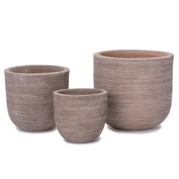 花・観葉植物用ポット テラトゥーブ ラウンド ホリゾン 3/SET/A L/M/S LMS各1個入り...