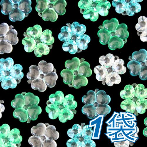 アクリルアイス 宝石すくい 四葉のクローバーグリーン系ミックス (1kg）(1袋）