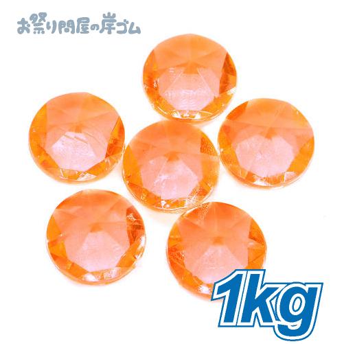 アクリルアイス 宝石すくい ダイヤモンド 蛍光クリア オレンジ 1kg　(1袋) おもちゃすくい