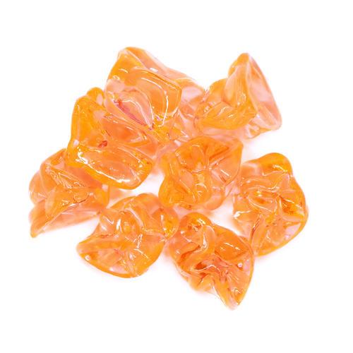 アクリルアイス 宝石すくい ロック 蛍光クリア オレンジ 1kg(1袋) おもちゃすくい