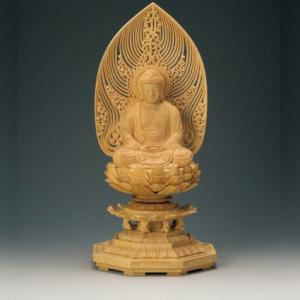 桧木 蓮華台座 座釈迦 増台付 1.8寸 : お仏壇・お位牌の貴志祢苑