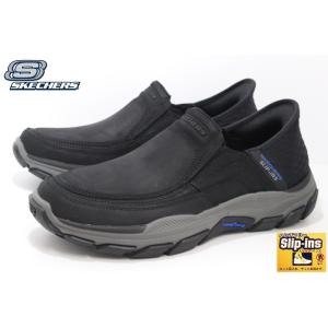 本革 スケッチャーズ スリップ インズ メンズ スニーカー Slip-ins SKECHERS RESPECTED ELGIN 204810 BLK