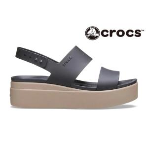 クロックス レディース サンダル crocs Brooklyn Low Wedge Sandal 206453 07H BLACK/MUSHROOM