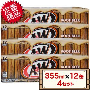 数量限定セール コストコ A&W ルートビア 355ml×12缶 4セット D120 【costco A&W root beer 送料無料エリアあり】｜kissjapan