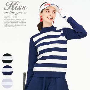 ゴルフウェア レディース ゴルフ ニット 長袖 ボーダー
