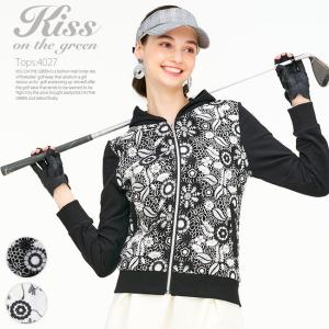 ゴルフ アウター 長袖 パーカー / 花柄レースパーカー