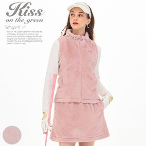 パール付きファーベスト＆スカート上下セット /