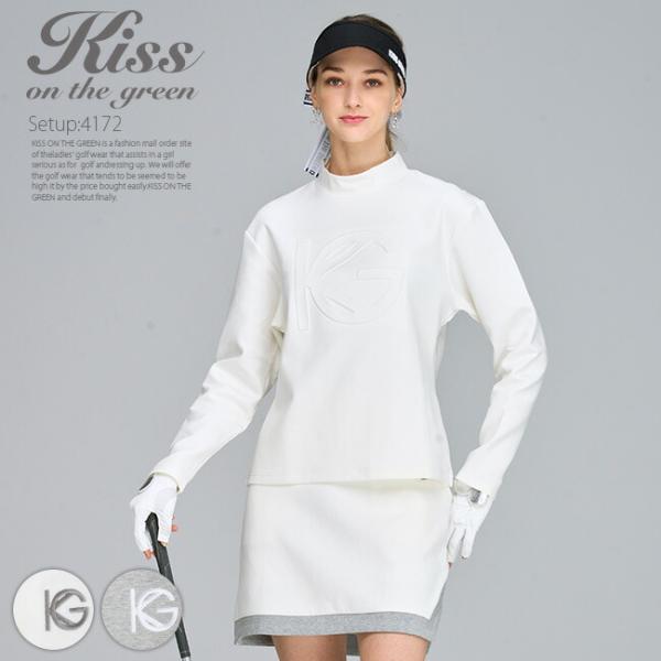 【秋冬セットアップアウトレットセール57%OFF!】ゴルフウェア レディース エンボスKGロゴプルオ...