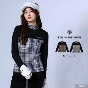 ゴルフウェア レディース 長袖 トップス モックネック ハイネック 細見え 着痩せ ストレッチ 秋 冬 可愛い おしゃれ ブラック ベージュ  M L LL 大きいサイズ