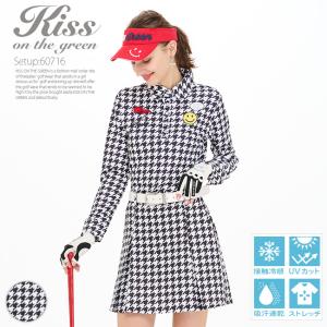 ニコちゃんワッペン刺繍付き千鳥格子柄長袖シャツ＆キュロット上下セット