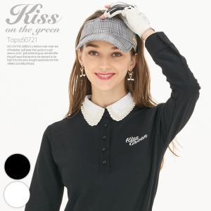 ゴルフウェア レディース ゴルフ 上品 長袖 ポロ シャツ 着回し / パール襟長袖ポロシャツ / 着心地抜群 しっかり綿素材 伸縮性 吸水速乾