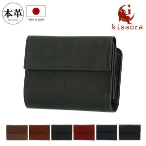 kissora（キソラ） 二つ折り財布 本革 オックスフォード レディース