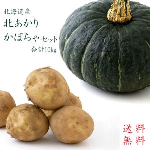 北あかり & かぼちゃセット  合計10kg 北海道産じゃがいもとカボチャ(ほっこり 味平など)のセット 新ジャガ｜kissui