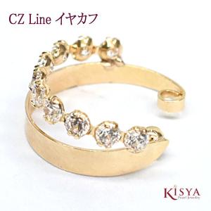 イヤーカフ 2連 10k レディース 片耳 細目 czライン イヤカフ｜kisya