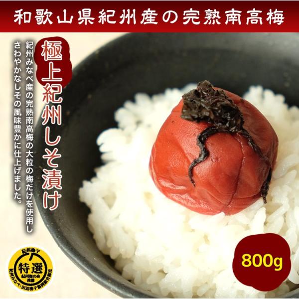 紀州しそ漬（大粒）800ｇ 化粧箱入り 梅干し しそ 紀州南高梅 日本製 梅 農家 の 天日塩 父の...