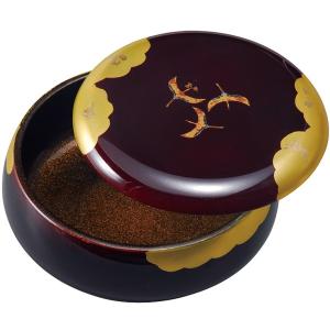 菓子器 蓋付き 溜 山路 お盆付き (金蒔絵・盛絵) お菓子入れ おしゃれ