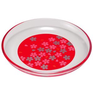 小皿 丸 蒔絵 桜 赤 食器 お皿 おしゃれ ケーキ皿 取り皿｜kisyukirakuya